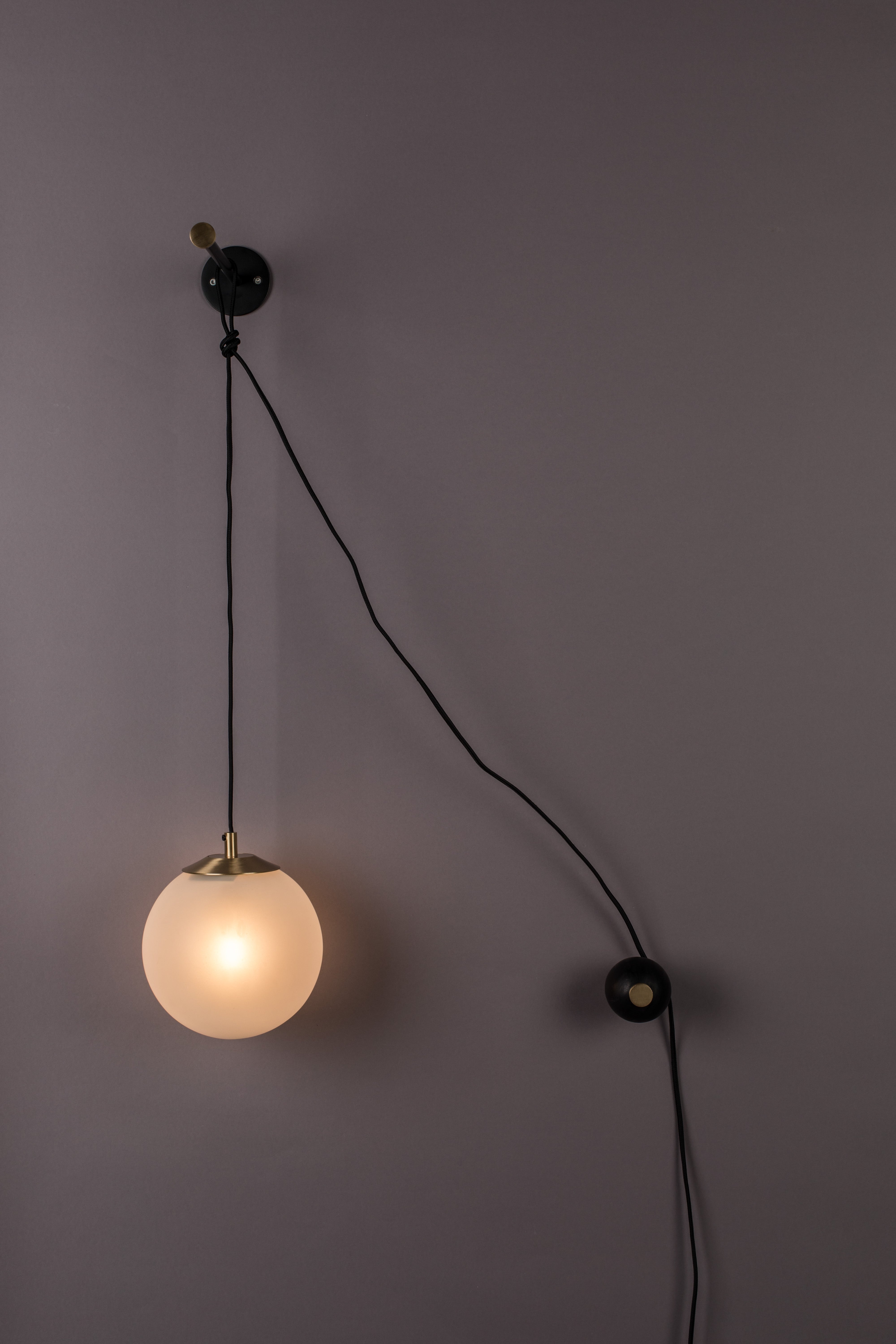 Dutchbone Bulan Gold Orb Wired Hanging Wall Light